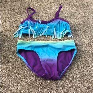 Super cute children’s two piece bathing suit.